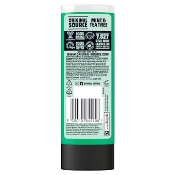 ORIGINAL SOURCE gel mentolado en primer plano para una ducha vigorizante.