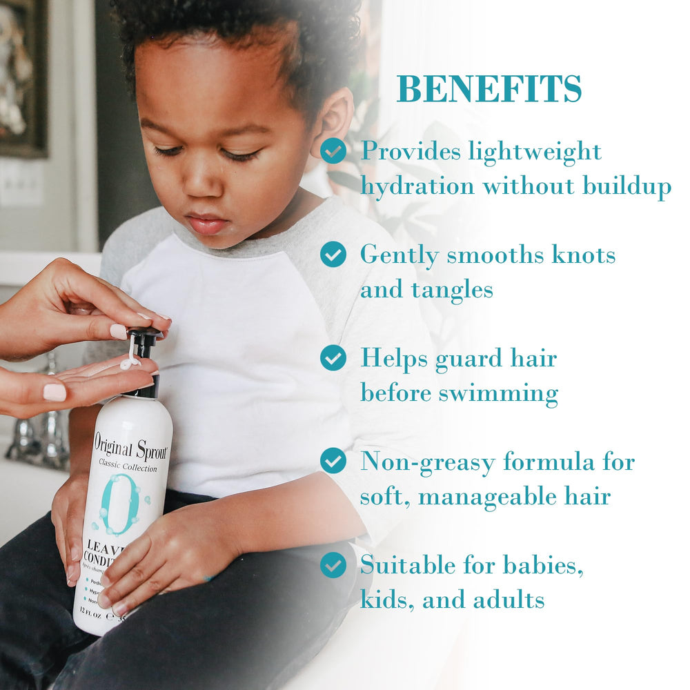 Original Sprout Acondicionador sin enjuague ligero sobre cabello seco, suaviza y controla el frizz.