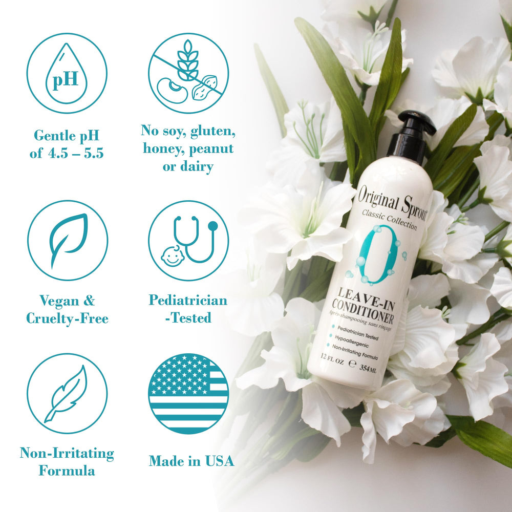 Original Sprout Acondicionador sin enjuague, cabello desenredado para peinado fácil.