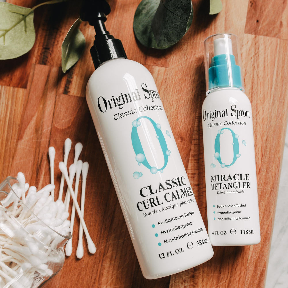 Original Sprout Curl Calmer, ingredientes de jojoba y calendula para humedad y control del frizz.