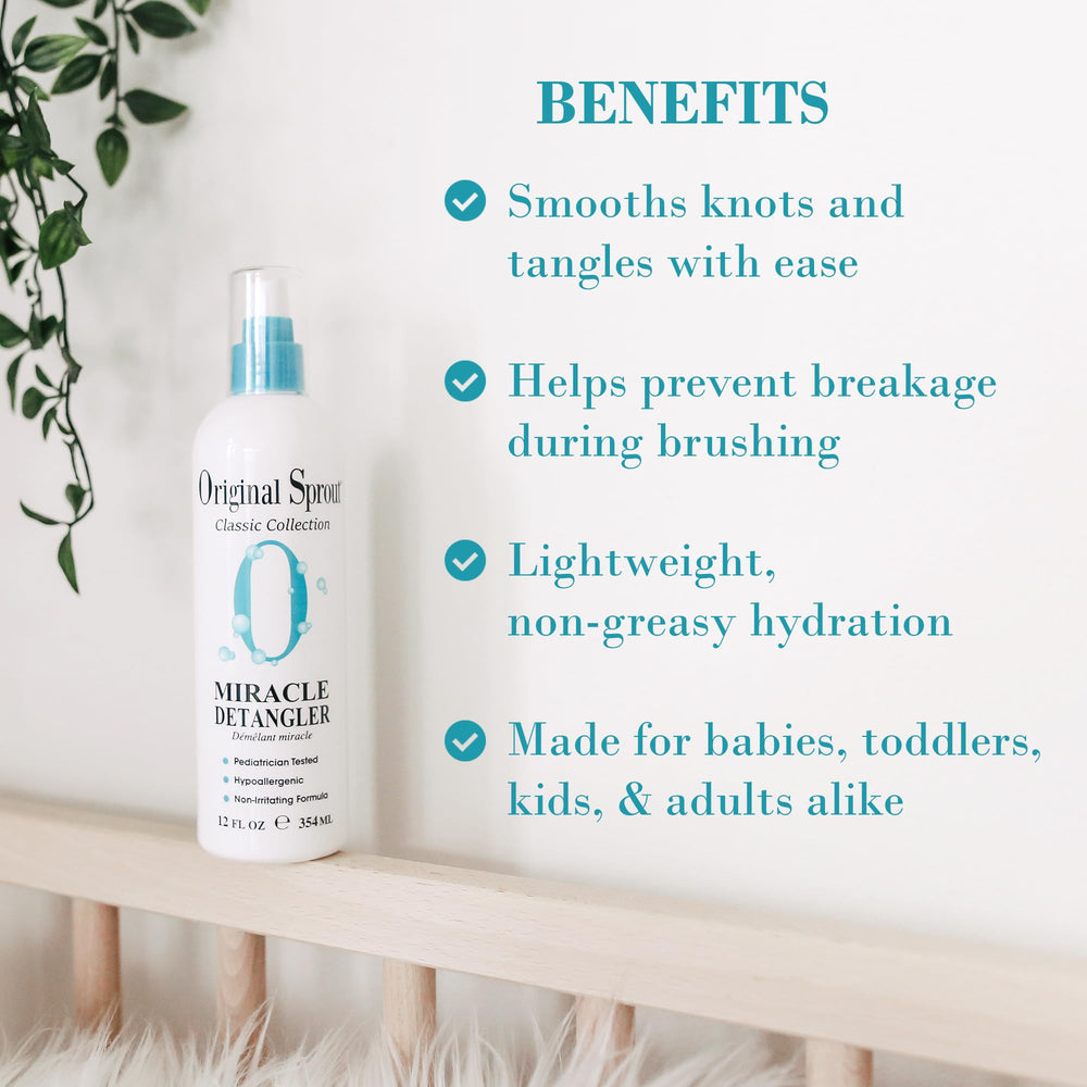 Original Sprout Miracle Detangler: spray en acción para un peinado suave y manejable.