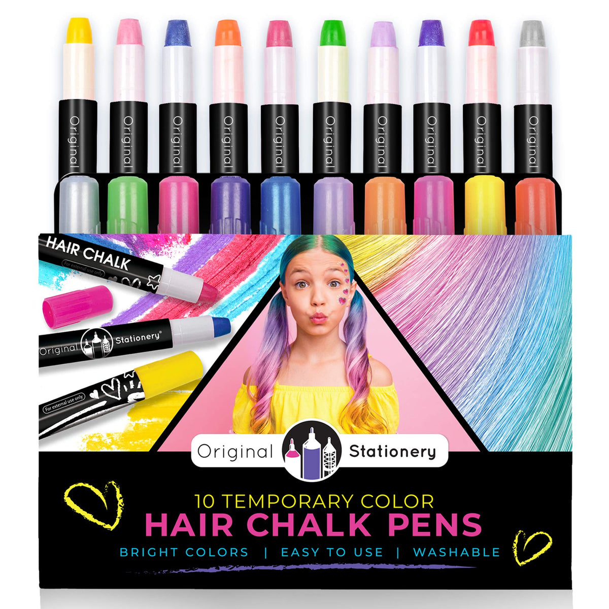 Original Stationery tiza cabello colores vibrantes para peinados temporales y divertidos