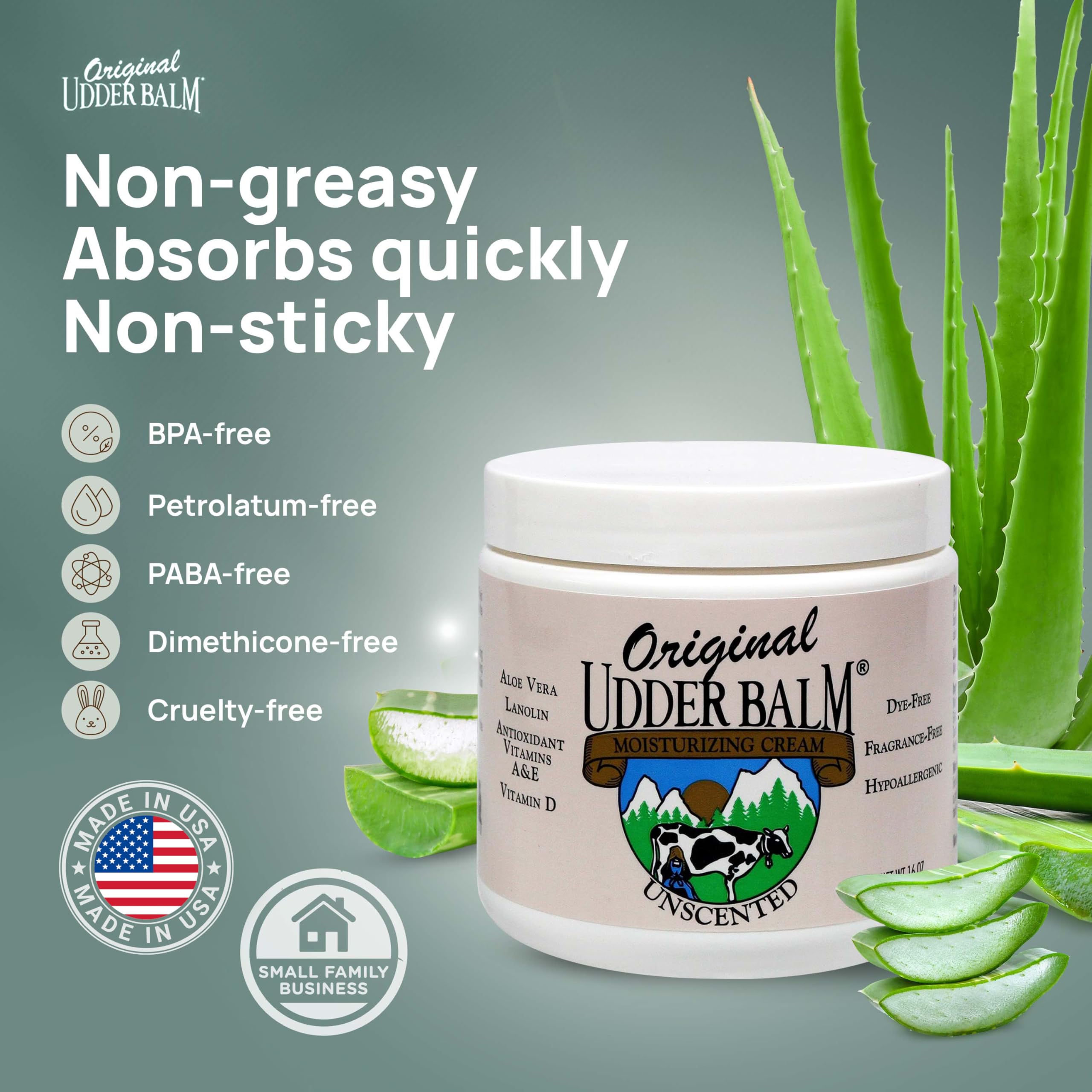 Original Udder Balm envase 16oz para uso diario.