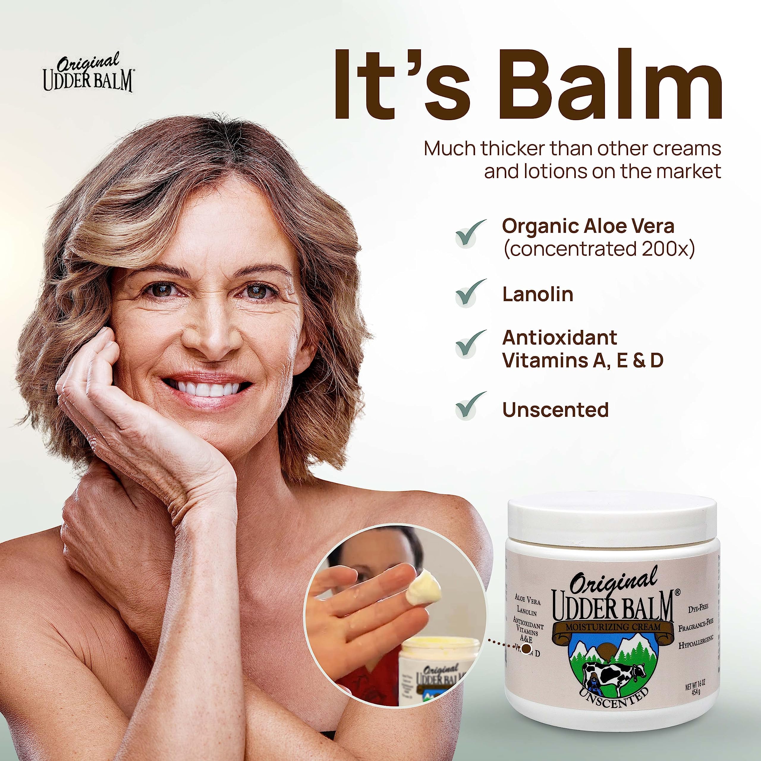 Original Udder Balm talones agrietados con hidratación profunda.