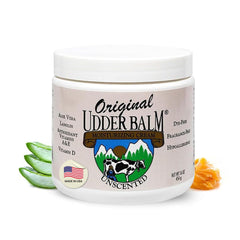 Original Udder Balm tarro sin aroma, hidratación suave para piel sensible.