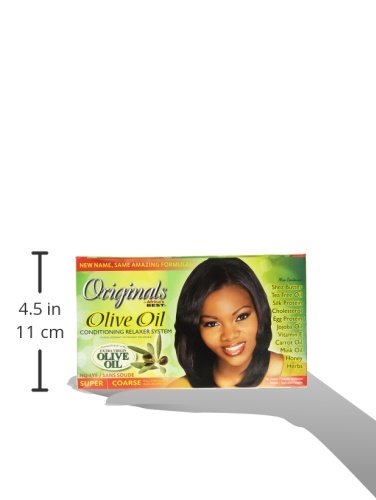 Originals by Africa's Best resultado del kit-relajante-capilar con aceite de oliva para cabello liso.
