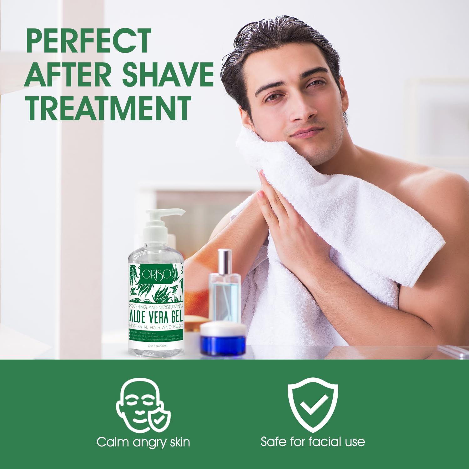 ORISO Aloe Vera Gel aplicación en rostro para humectación diaria