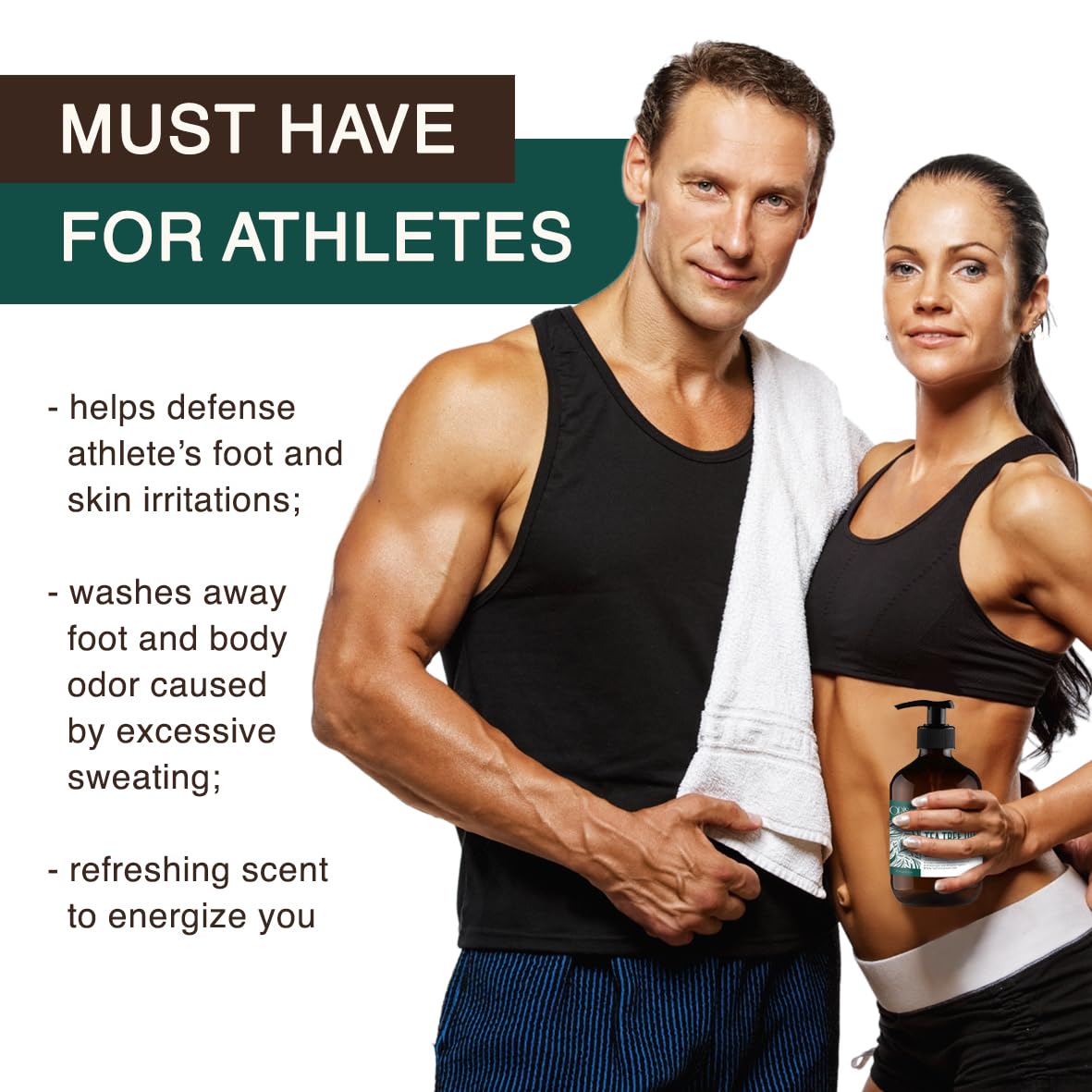 ORISO Tea Tree Oil Body Wash muestra beneficios de hidratación diaria.