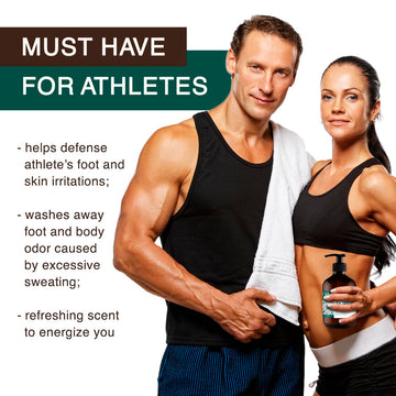 ORISO Tea Tree Oil Body Wash muestra beneficios de hidratación diaria.
