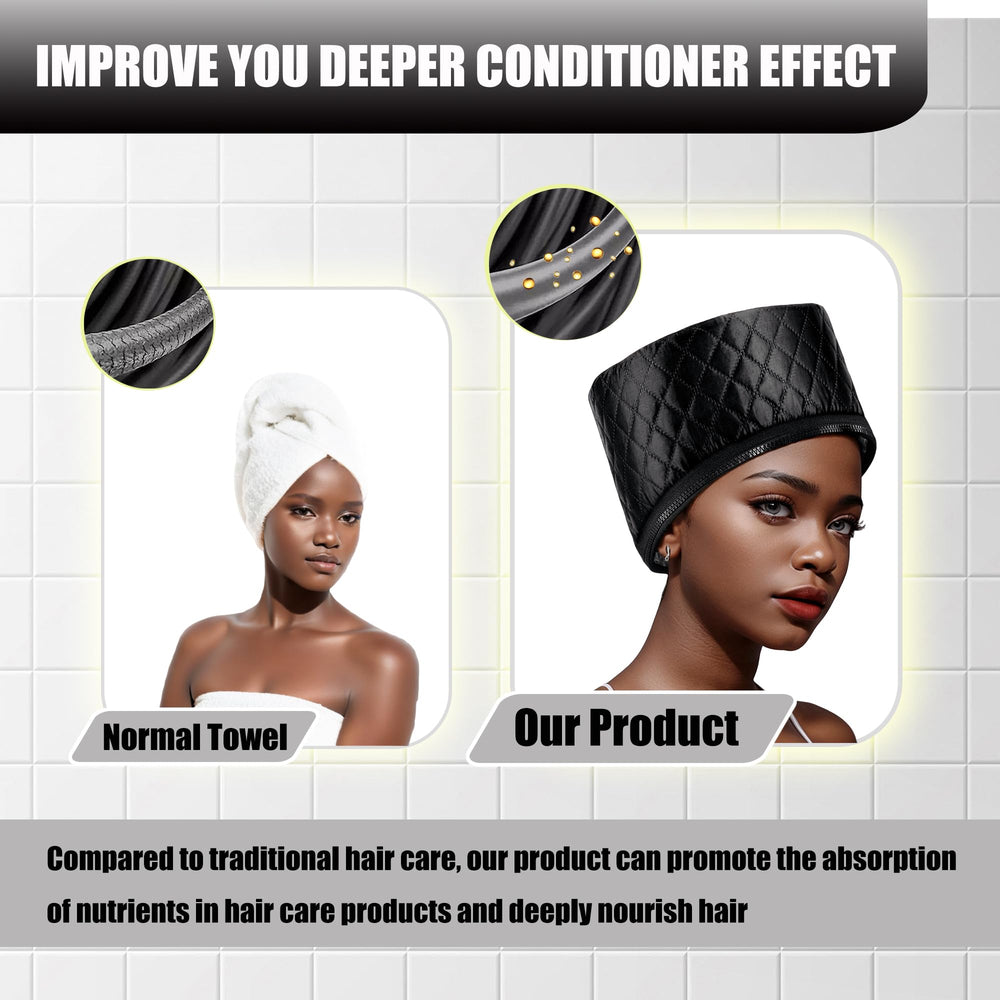 Orjiadian gorro térmico con vapor para cuidado del cabello.