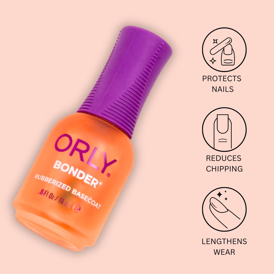 Orly Bonder, base de uñas sin toxinas para manicuras seguras.