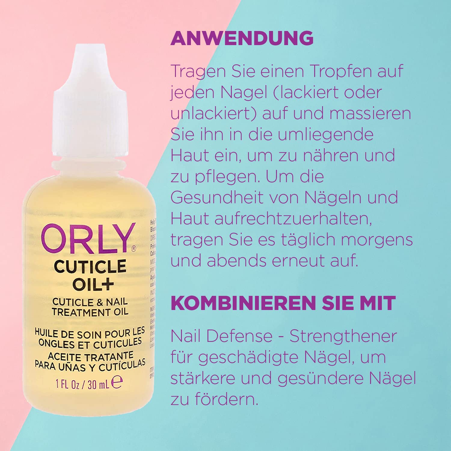 Aplicación de Orly Cuticle Oil Plus en uñas