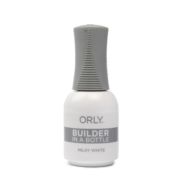 Orly GELFX Builder in a Bottle Milky White bottle close-up for self-leveling gel extensions.