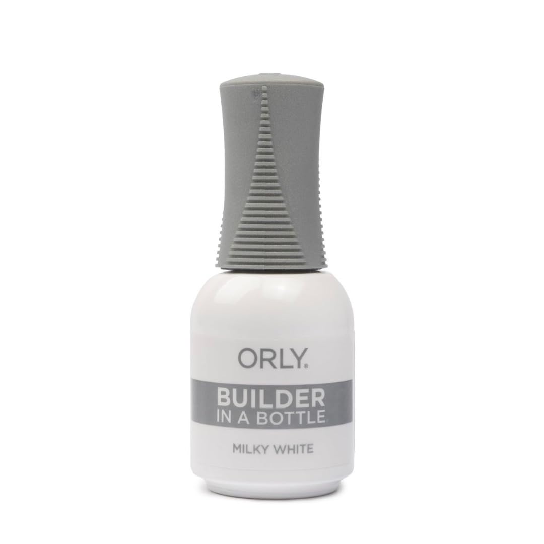 Orly GELFX Builder in a Bottle Milky White bottle close-up for self-leveling gel extensions.