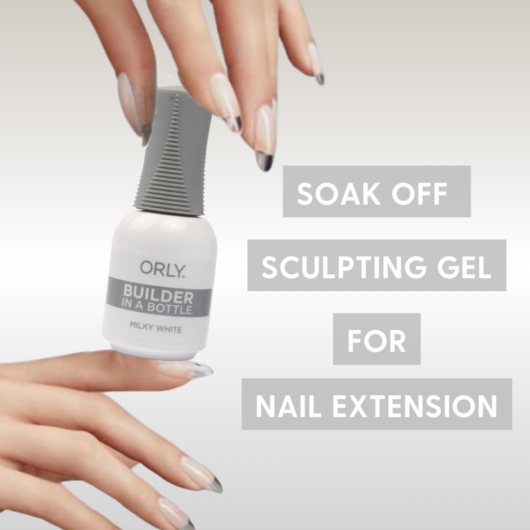 Orly GELFX Builder Milky White brush-stroke close-up highlighting smooth application.