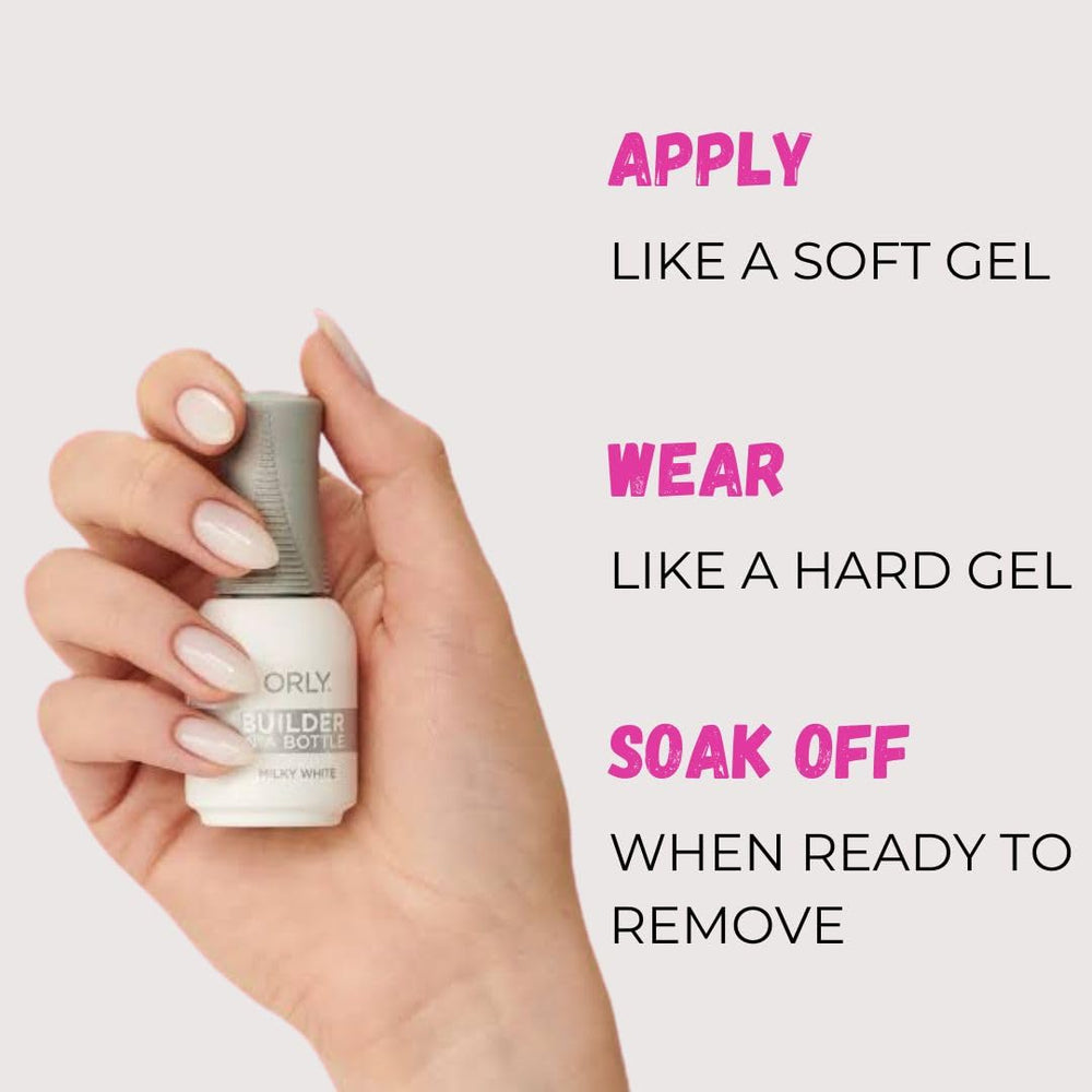 Orly GELFX Milky White soak-off removal reduces damage and speeds cleanup.