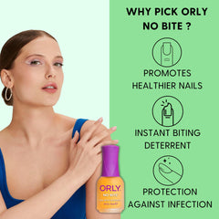 Orly No Bite: botella de 18 ml facilita recargas y uso práctico.