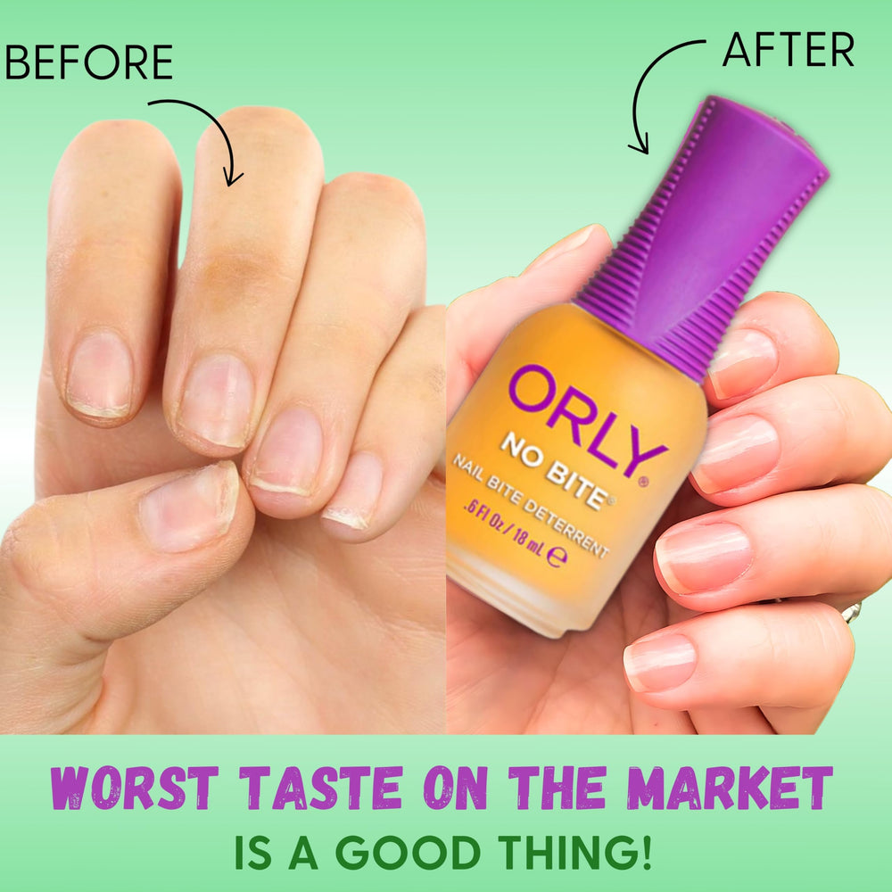 Orly No Bite: efecto disuasor visible para desalentar morderse las uñas.