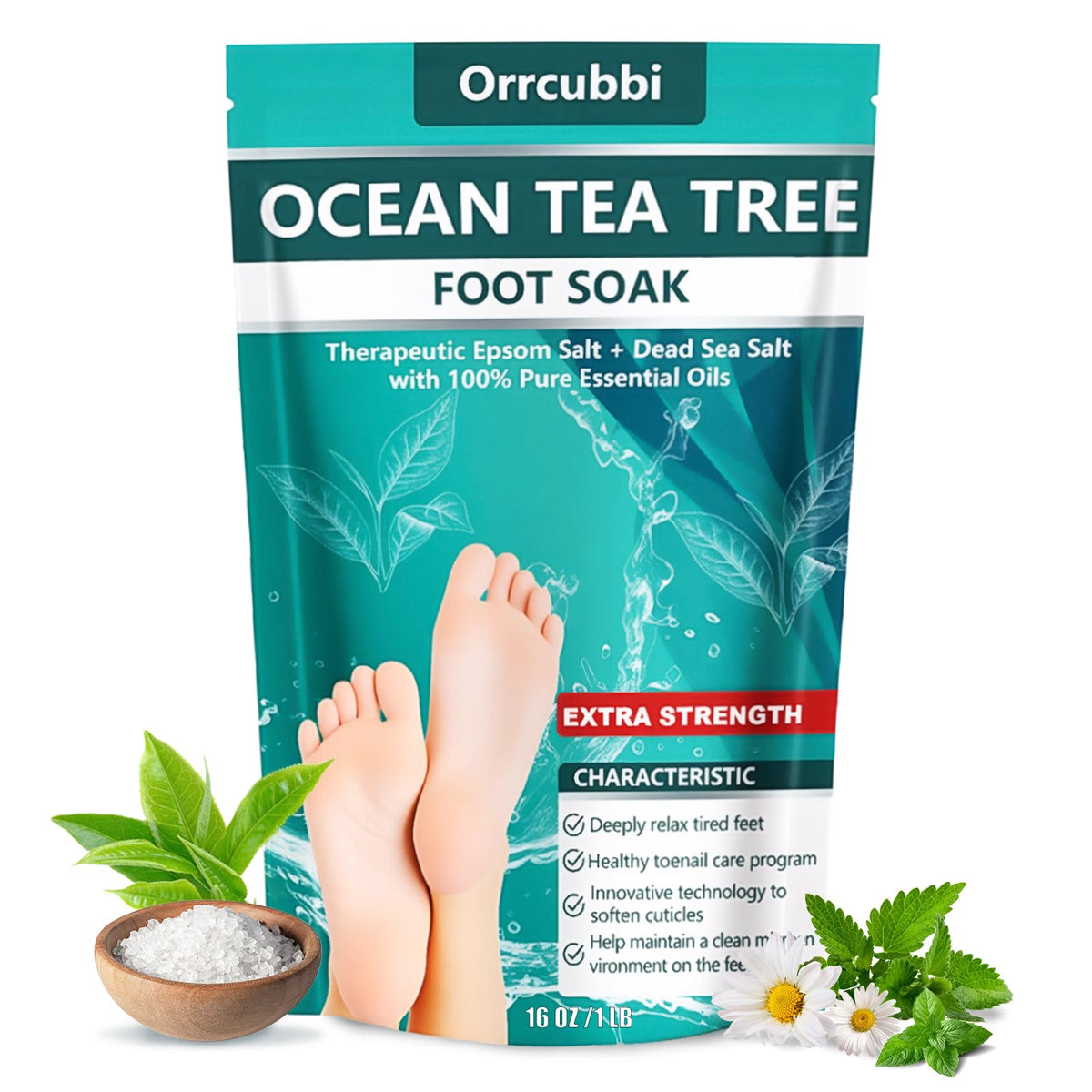 Orrcubbi frasco aceites esenciales arbol de te, aroma terapéutico para pie y bienestar.