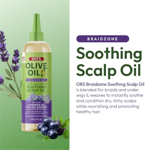 ORS Aceite Braidzone brillo natural en trenzas y peinados.