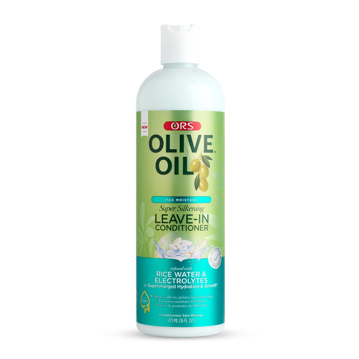 Acondicionador ORS sin enjuague con aceite de oliva para hidratación profunda.