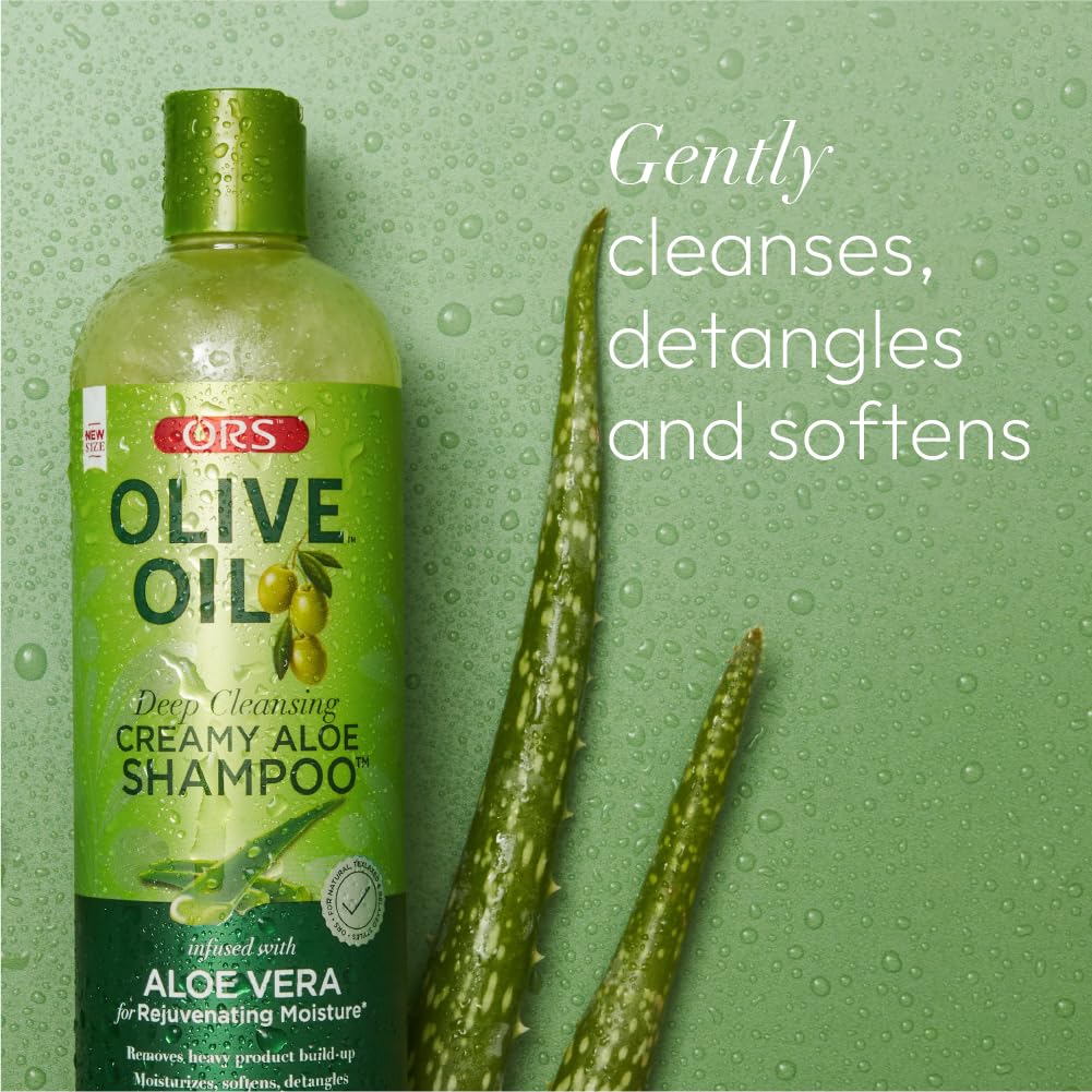 ORS Champú Aloe para cabellos tratados, limpieza que mantiene brillo y suavidad.