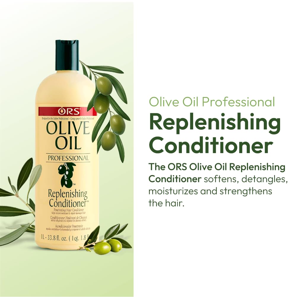 ORS acondicionador con acción nutritiva, deja el cabello más suave y manejable.
