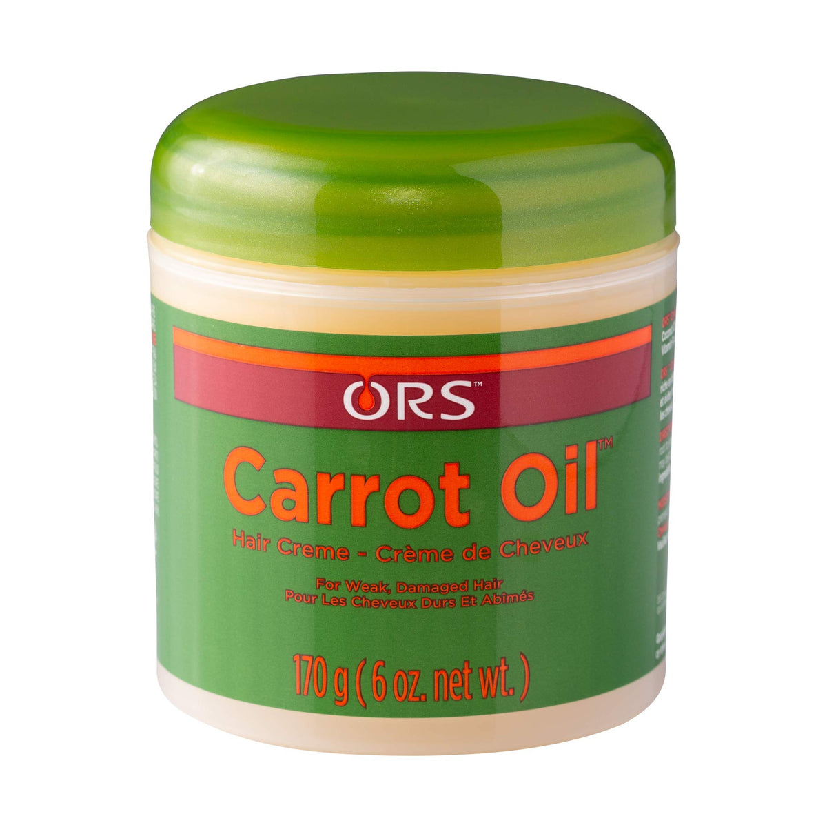ORS crema zanahoria pelo - bote: hidratación ligera para cabello débil sin pesadez.