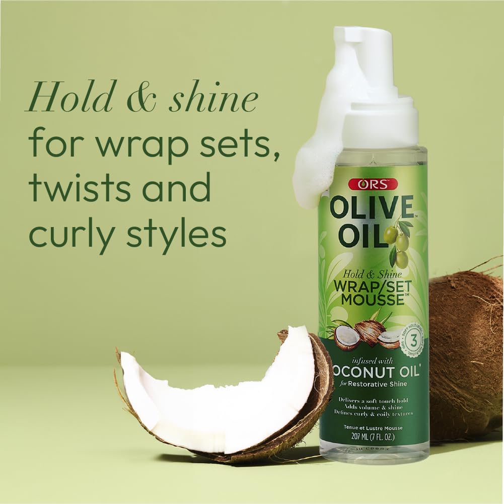 Mousse ORS secado rápido para rutinas de styling ocupadas.