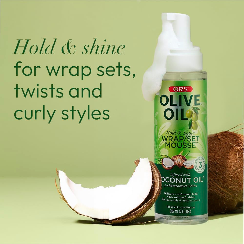 Mousse ORS secado rápido para rutinas de styling ocupadas.