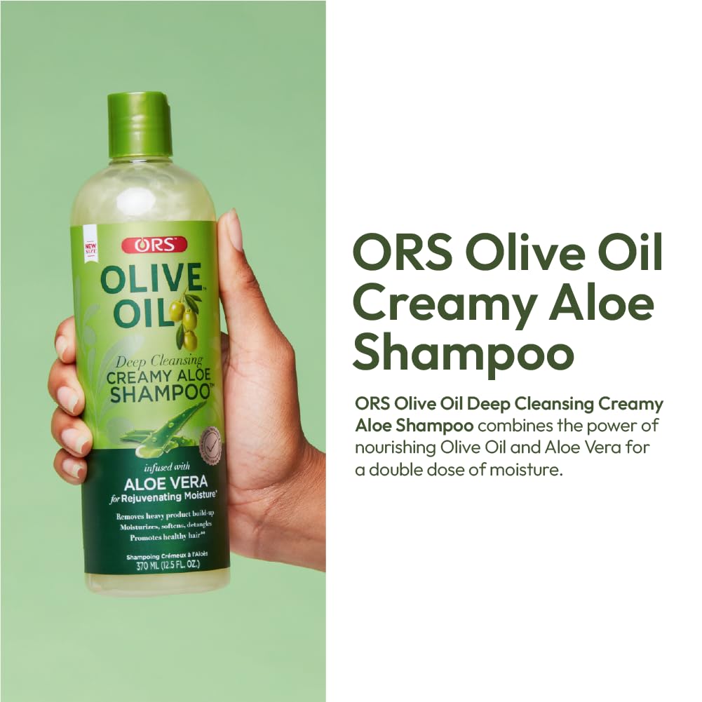 ORS Nutrición con aceite de oliva y aloe para cabellos secos.