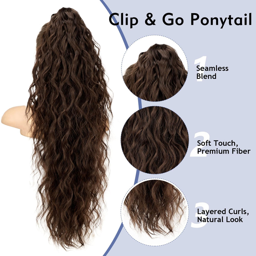 ORSUNCER cabello sintético rizado, apariencia natural para uso diario.