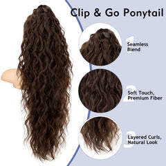 ORSUNCER cabello sintético rizado, apariencia natural para uso diario.