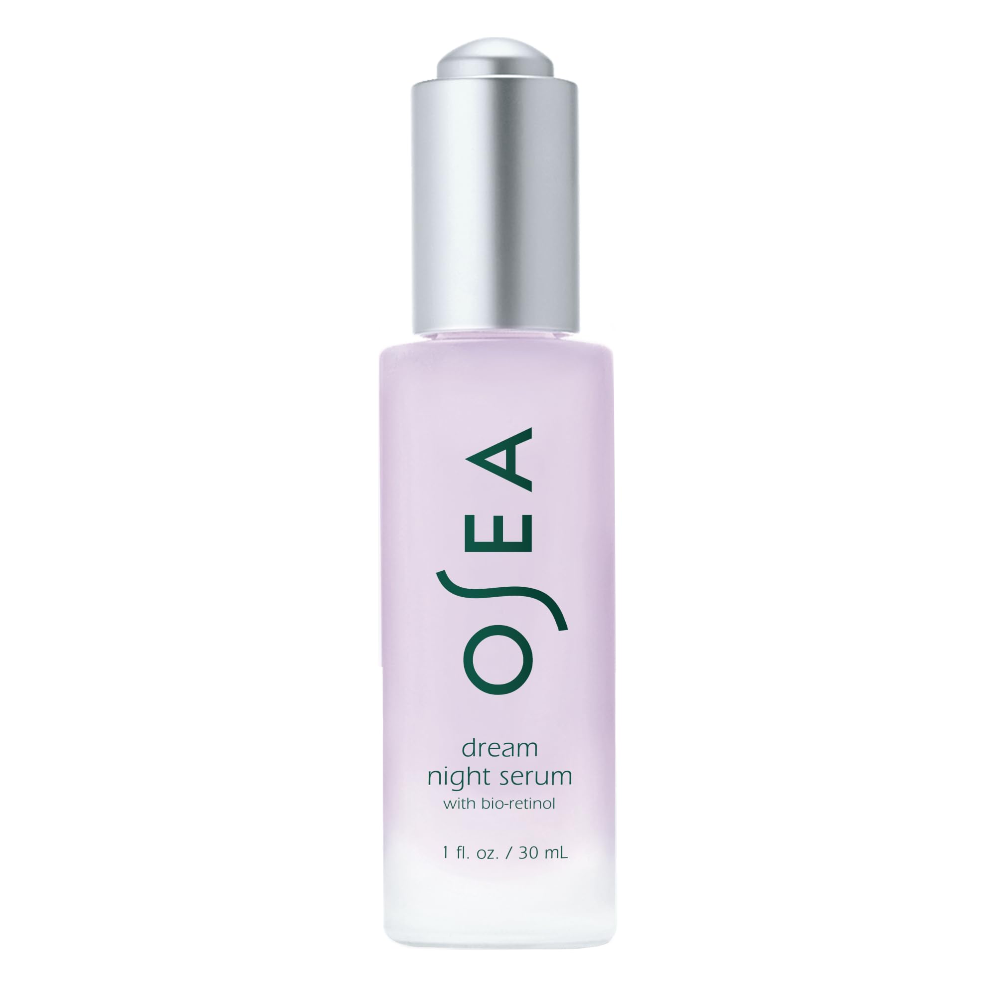 Serum nocturno OSEA Dream Night Serum, botella elegante para uso nocturno que suaviza la piel.
