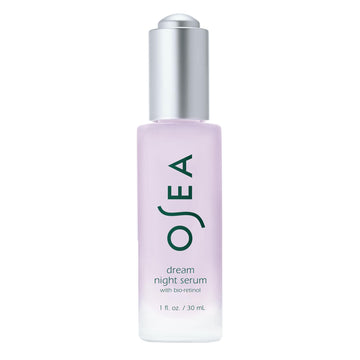 Serum nocturno OSEA Dream Night Serum, botella elegante para uso nocturno que suaviza la piel.
