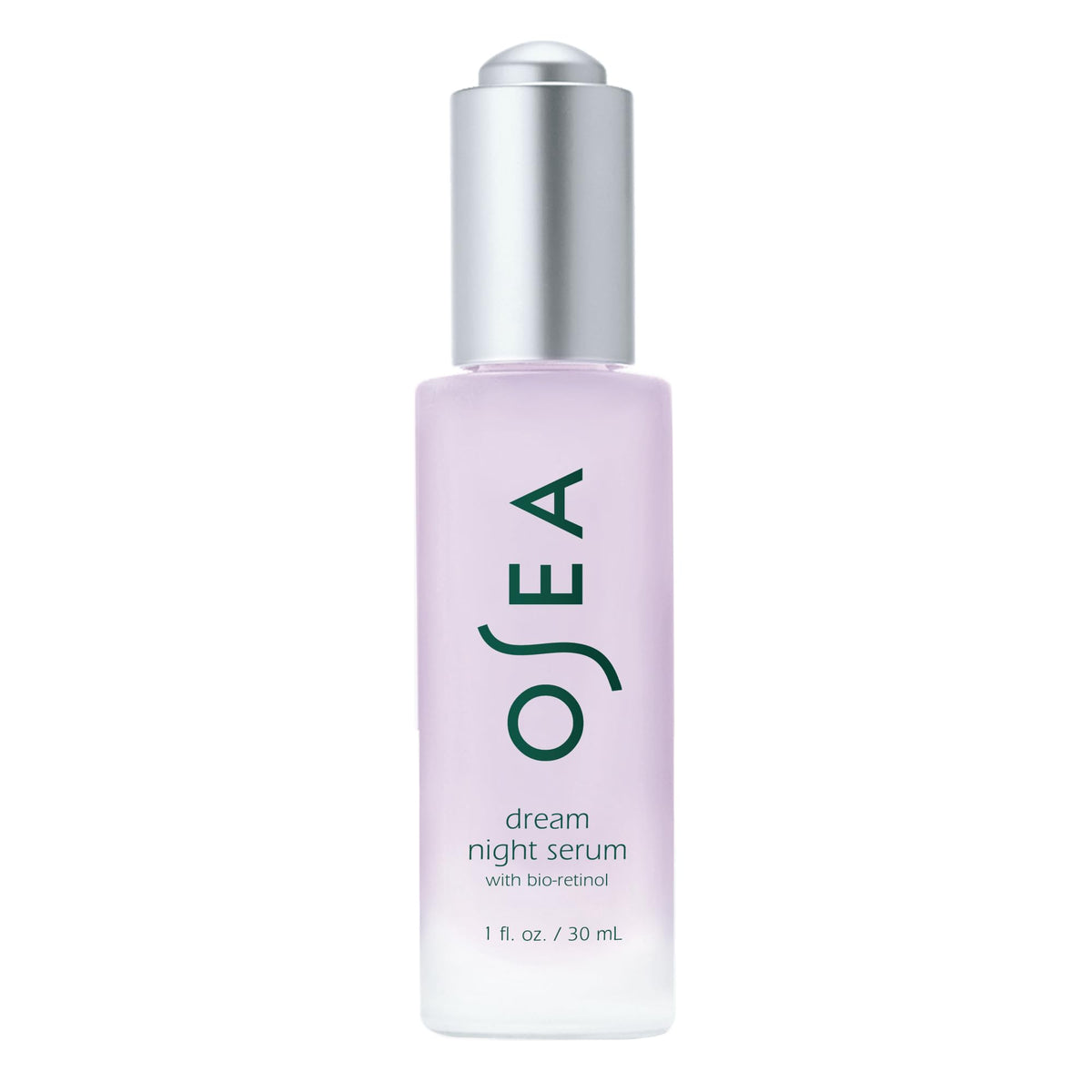 Serum nocturno OSEA Dream Night Serum, botella elegante para uso nocturno que suaviza la piel.