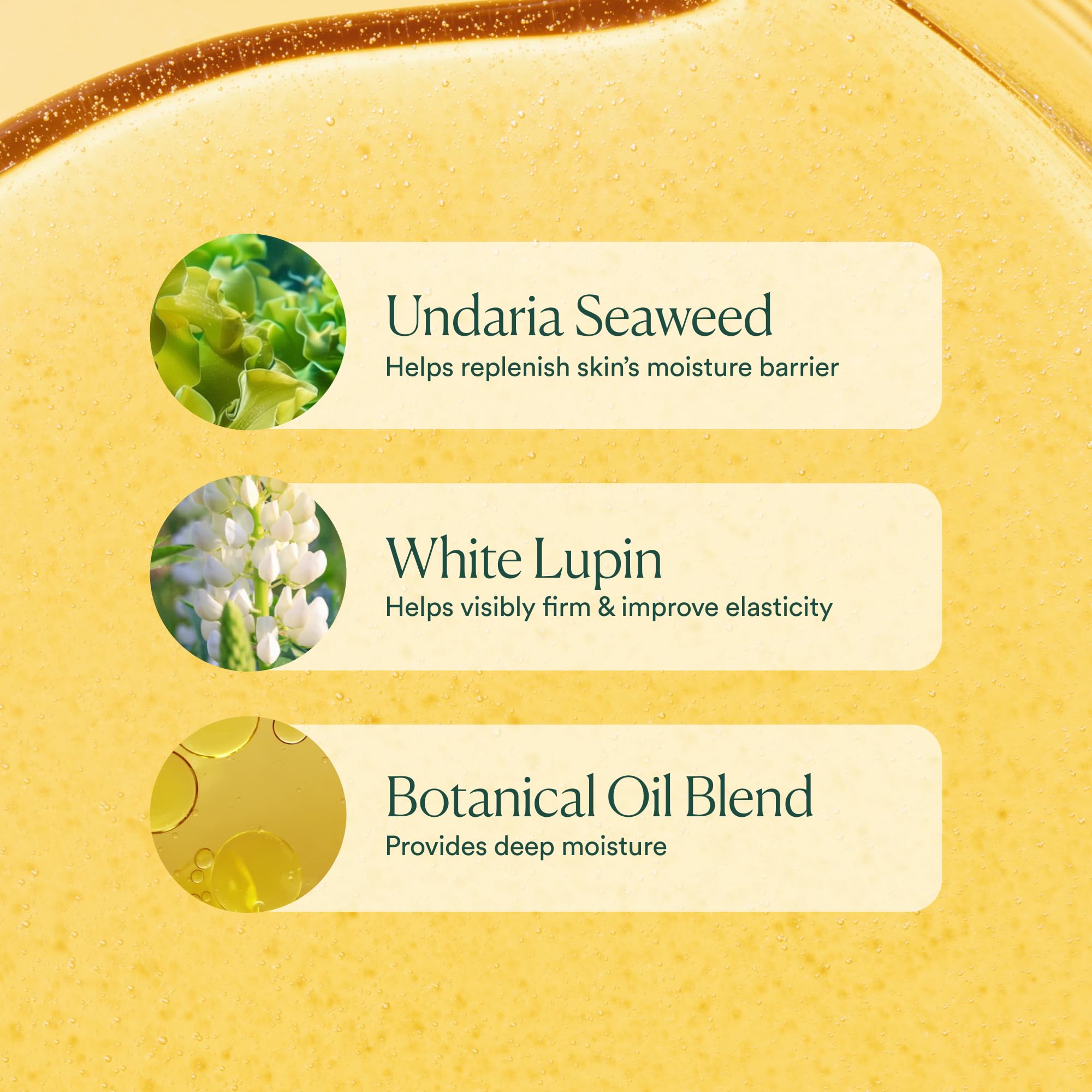 Aumento perceptible de elasticidad con OSEA Undaria Aceite corporal.