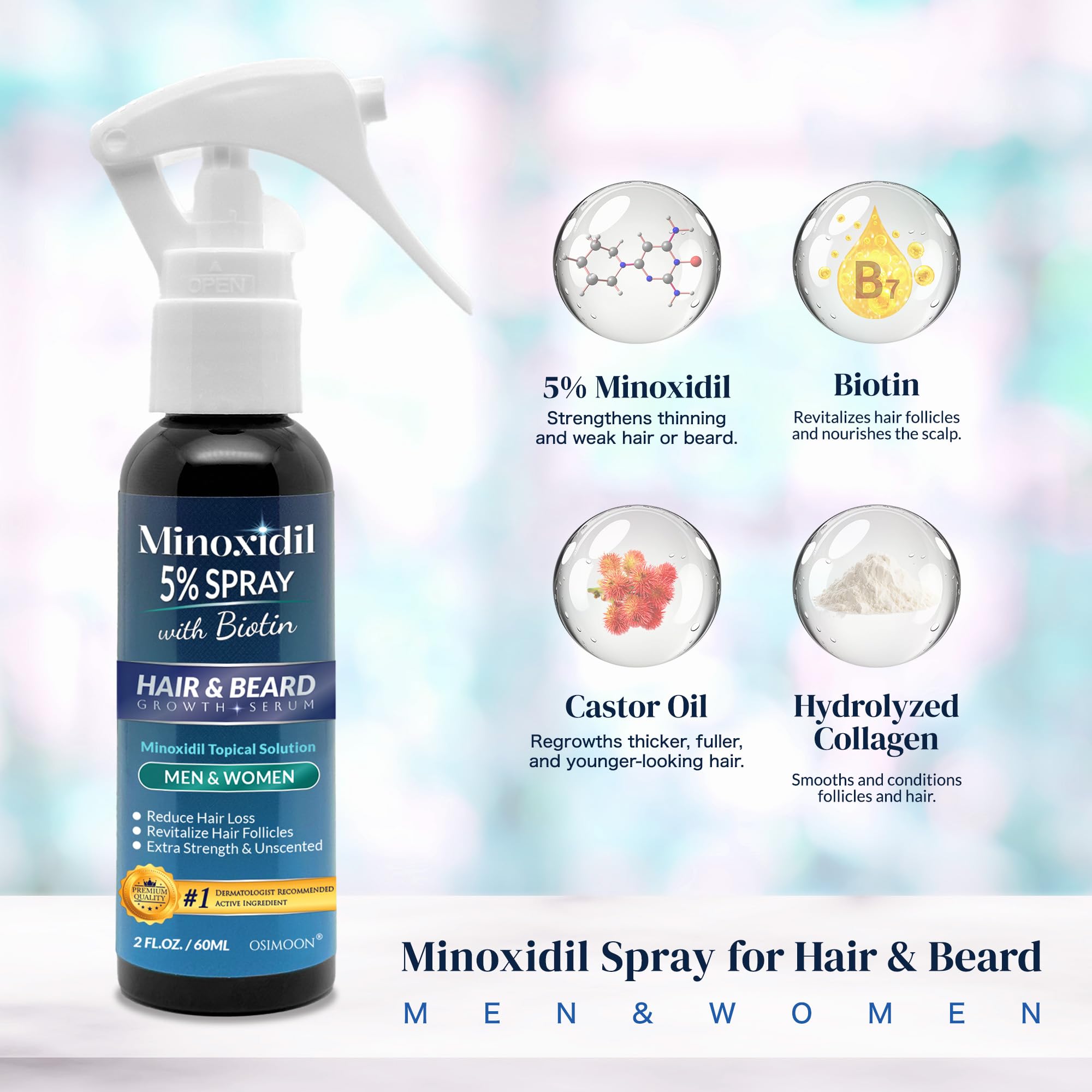 OSIMOON Minoxidil 5% spray nozzle for precise application