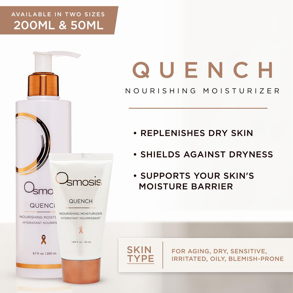 Textura suave de OSMOSIS QUENCH que hidrata sin dejar grasa.