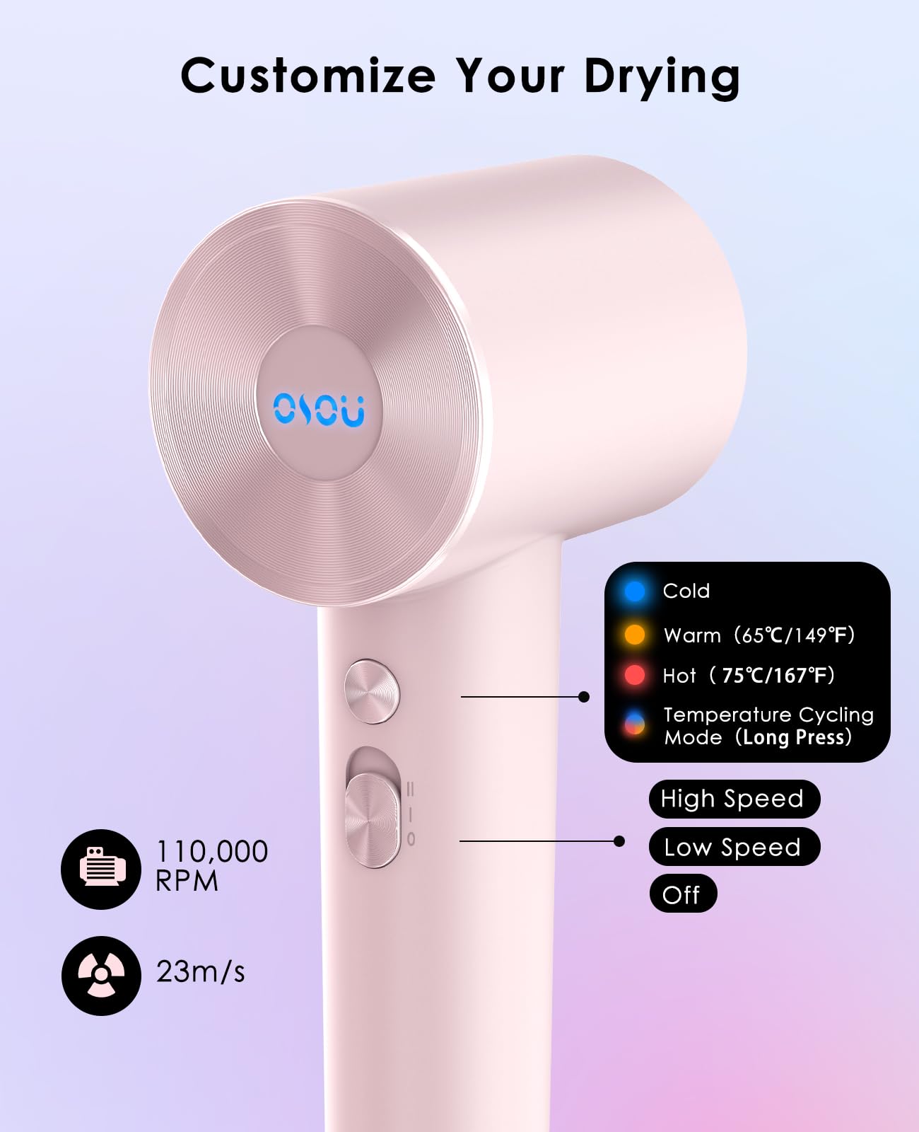 OSOU secador emite calor infrarrojo para un secado más uniforme.