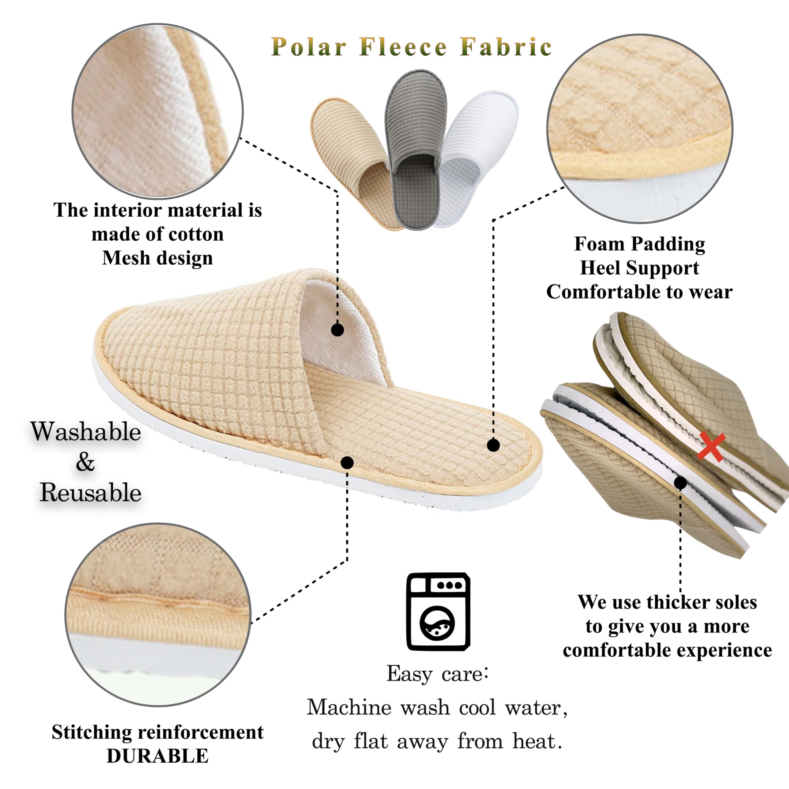 OSTADARRA zapatillas spa lavables y reutilizables para uso diario en casa.
