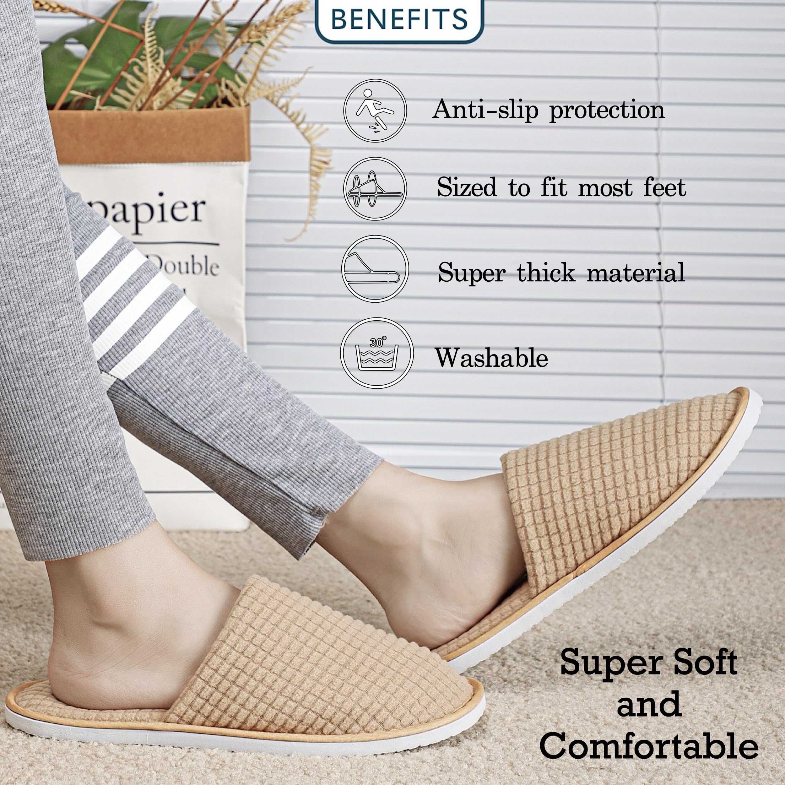 OSTADARRA Zapatillas spa Polar Fleece, calidez suave y comodidad.