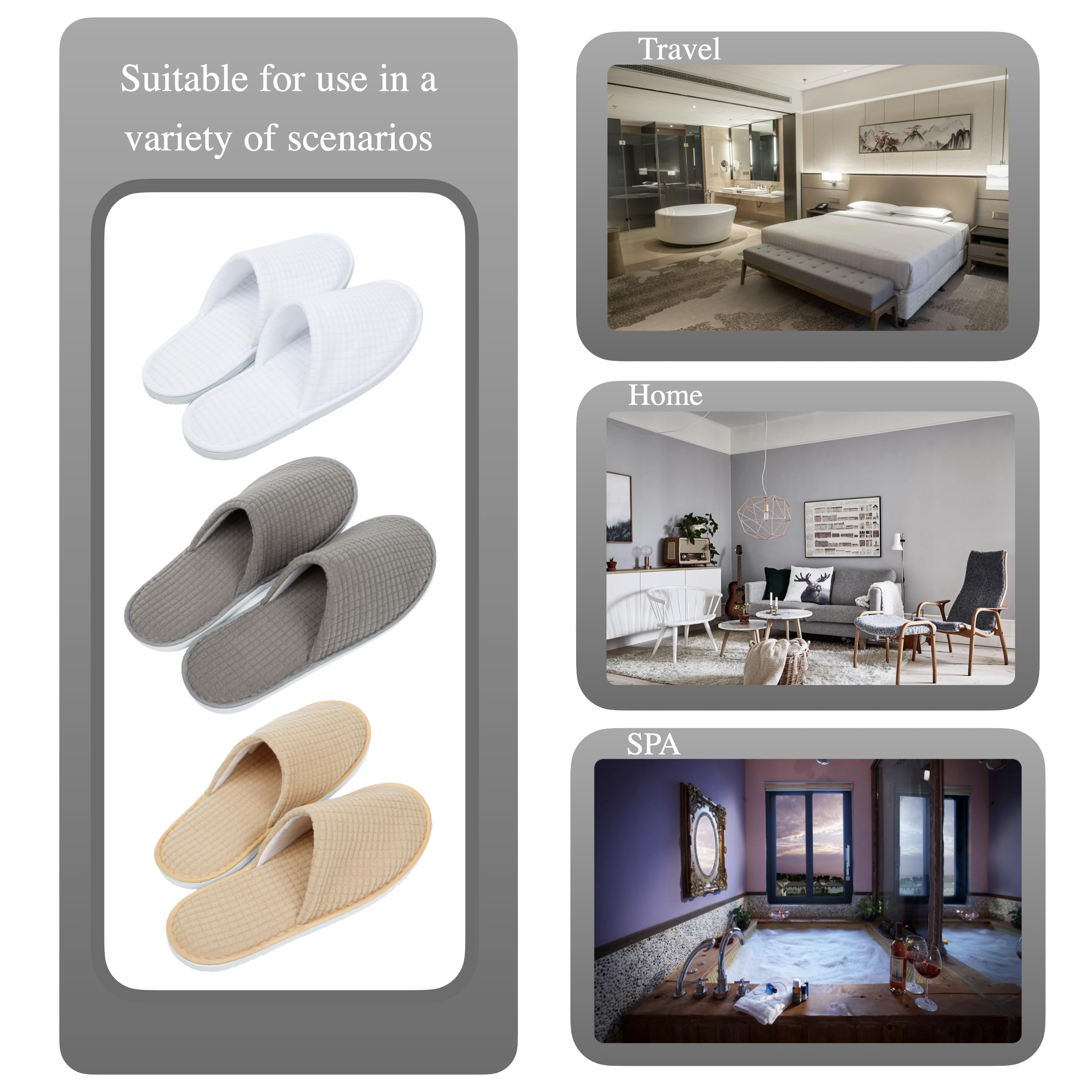 OSTADARRA Zapatillas spa reutilizables y lavables para hoteles.