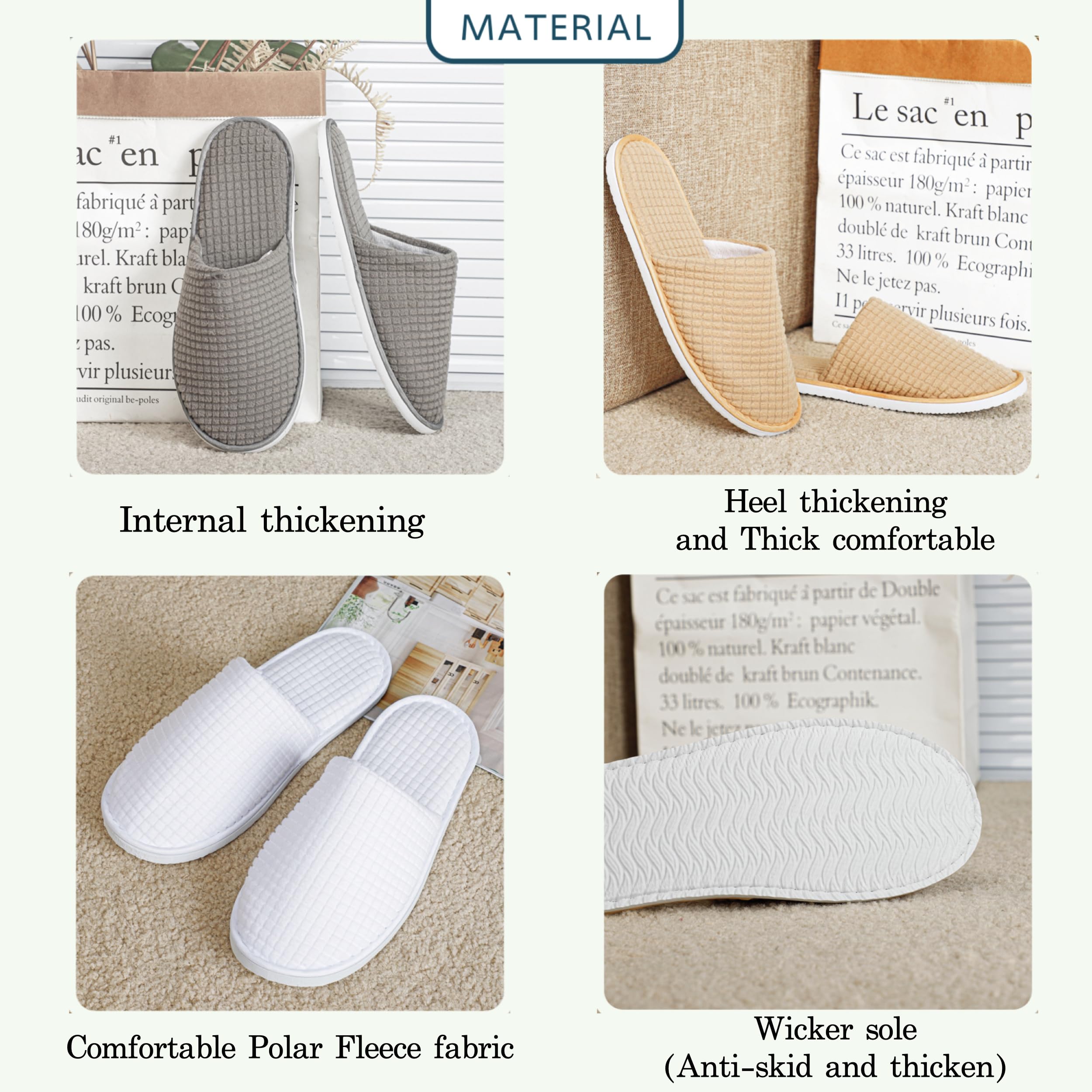 OSTADARRA Zapatillas spa suela EVA antideslizante para interiores.