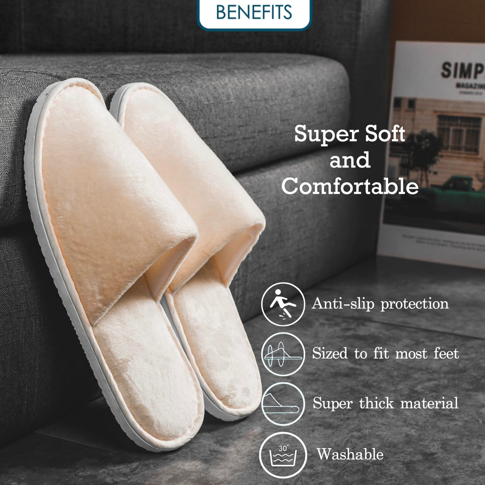 OSTADARRA zapatillas spa, lavables y reutilizables para estancias múltiples.