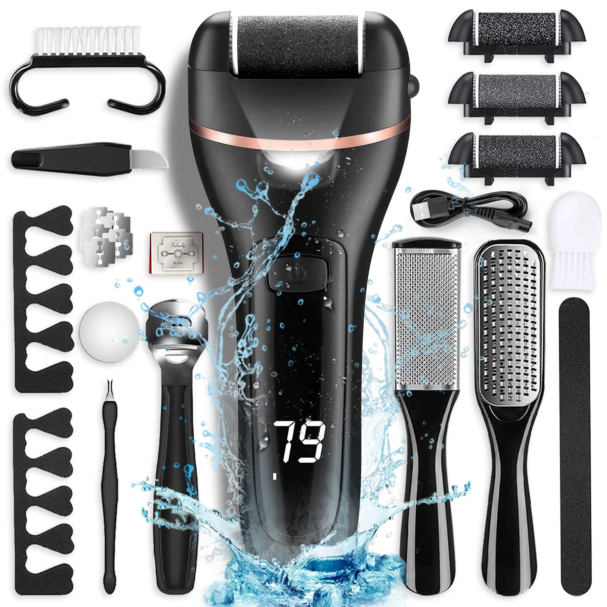 OTAZWA kit pedicure 21 en 1 para uñas y callos, útil en casa.