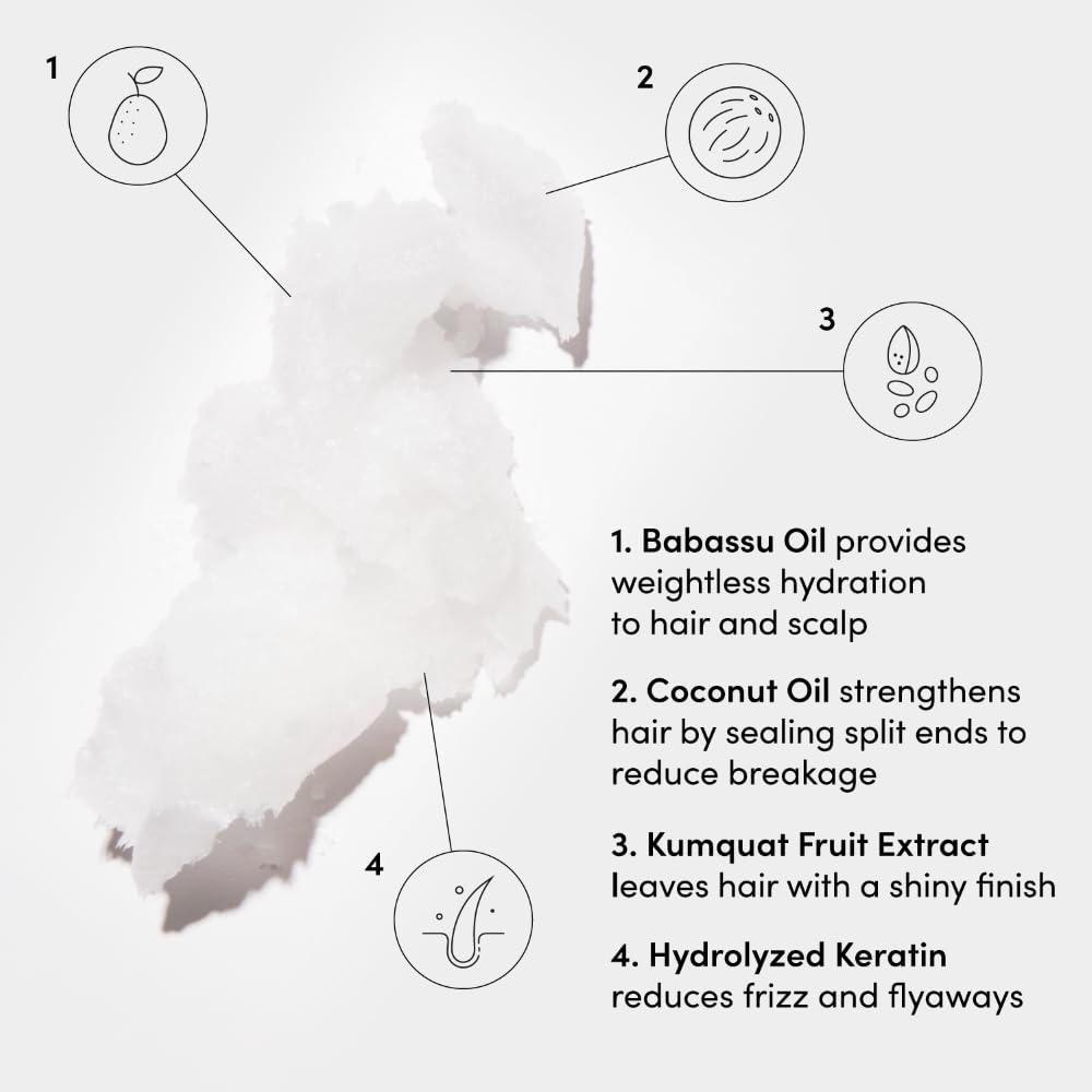 OUAI Aceite de coco y babassu, ingredientes nutritivos para el cabello.
