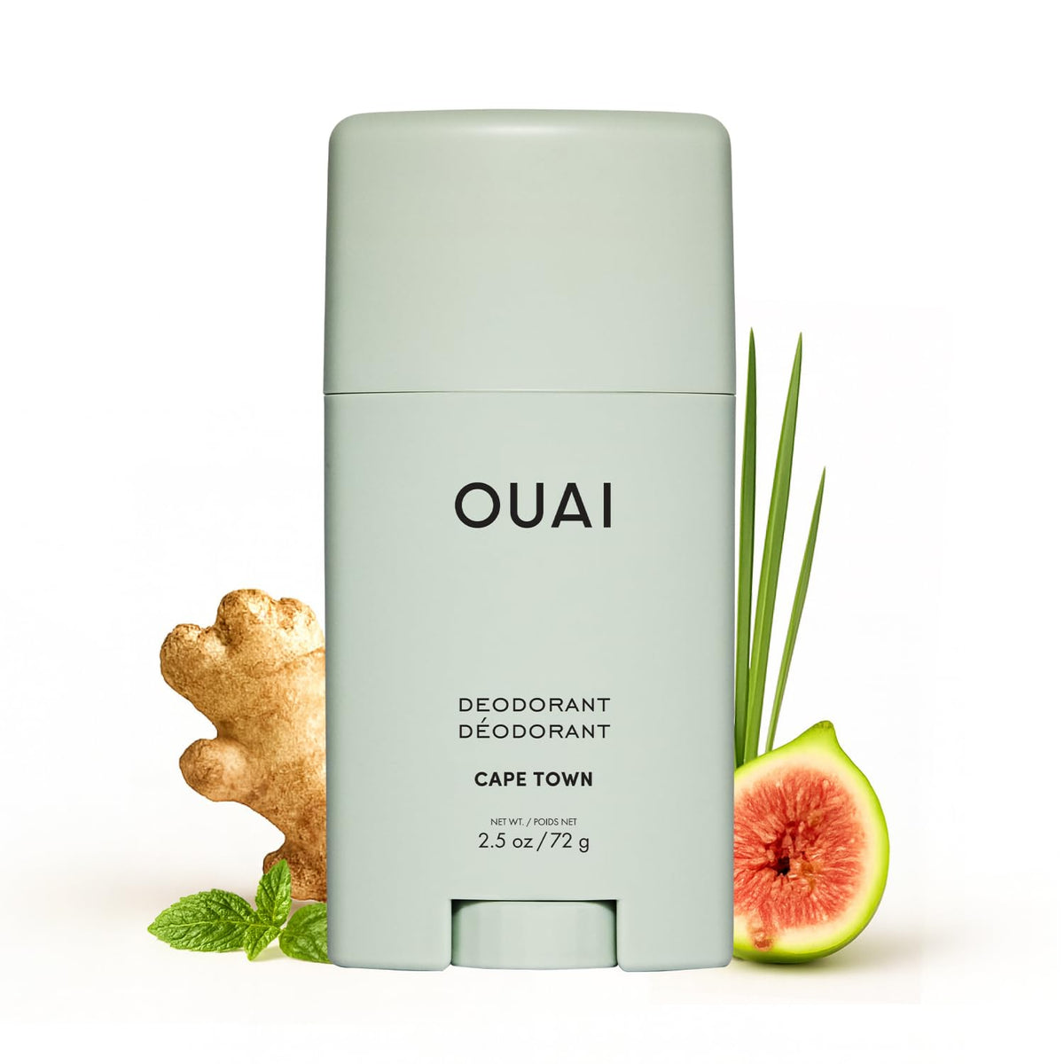 OUAI Cape Town desodorante sin aluminio en envase compacto, ideal para viaje y uso diario.