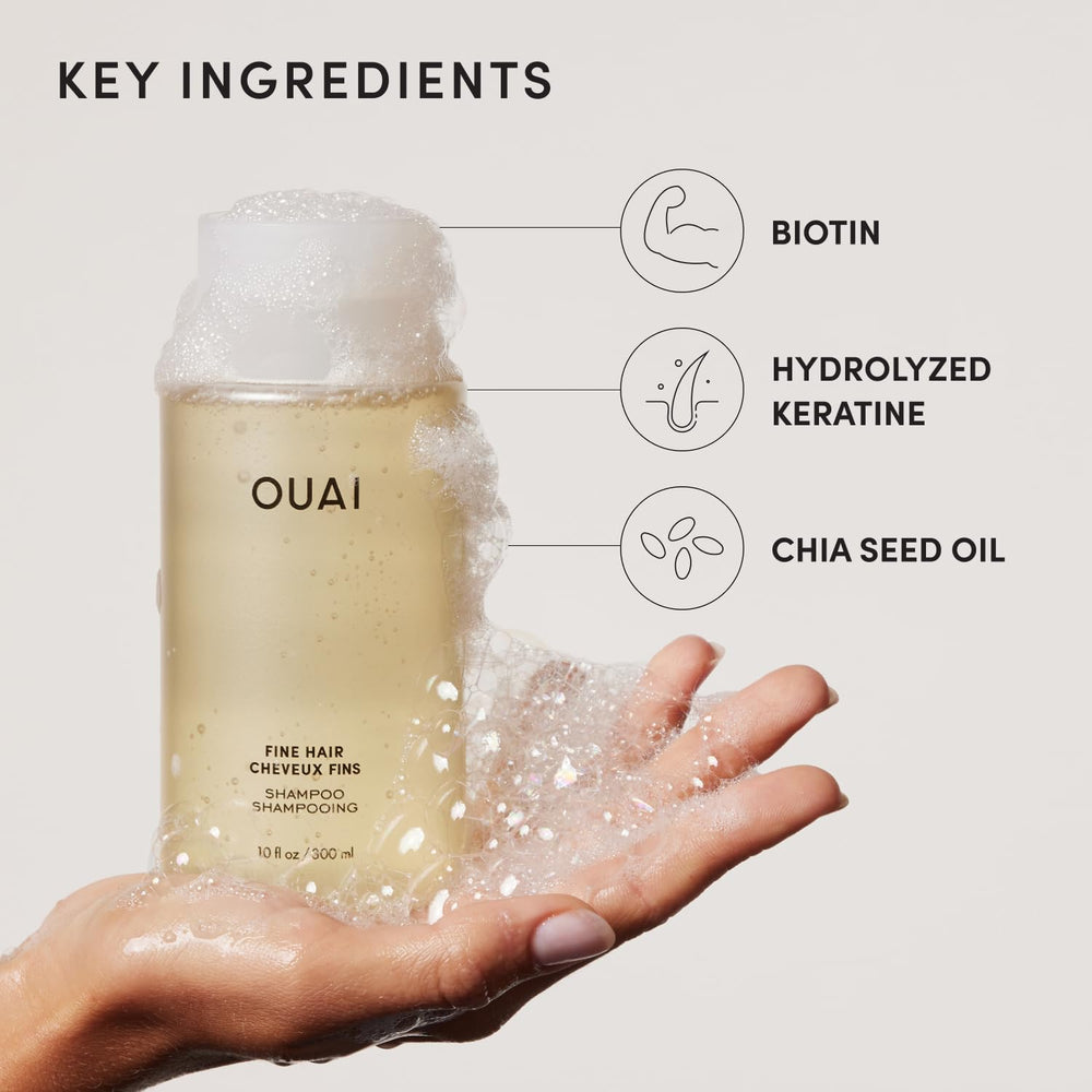 OUAI Champú Fino: semilla de chia aporta hidratación y brillo.