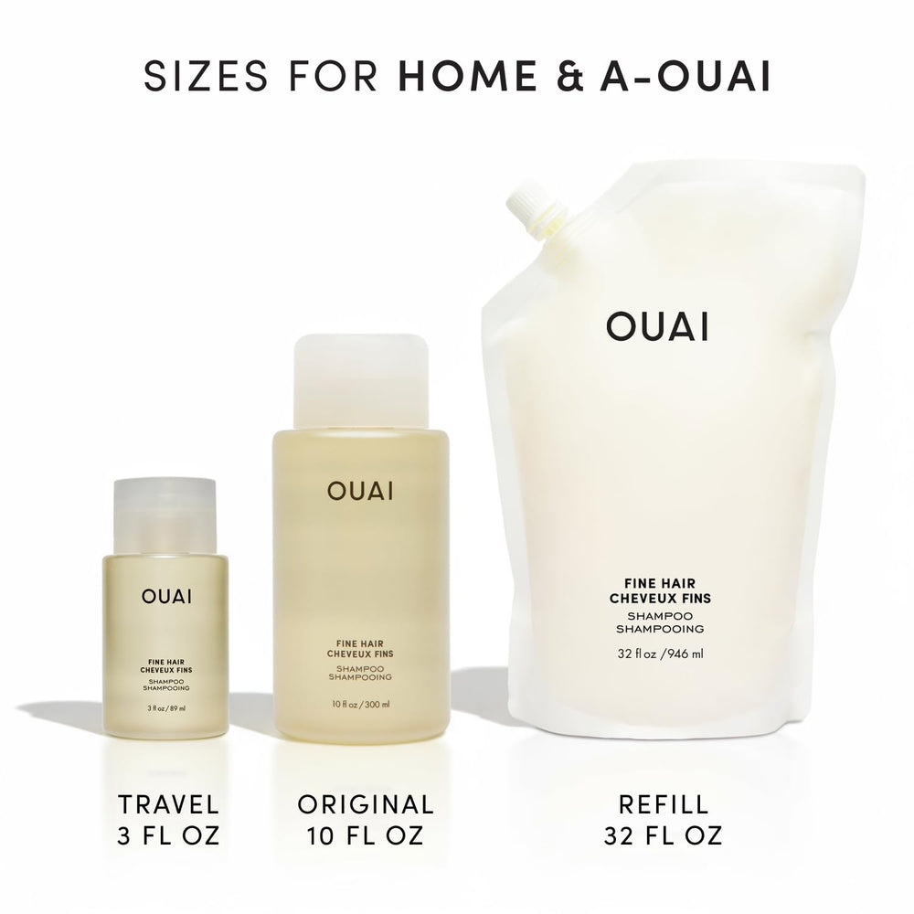 OUAI Champú Fino: rutina diaria para cabello fino con volumen.